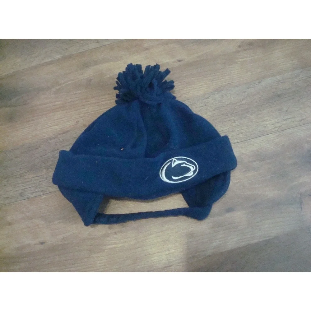 KIDS PENN STATE BEANIE KNIT HAT CAP DEADSTOCK VINTAGE TT3